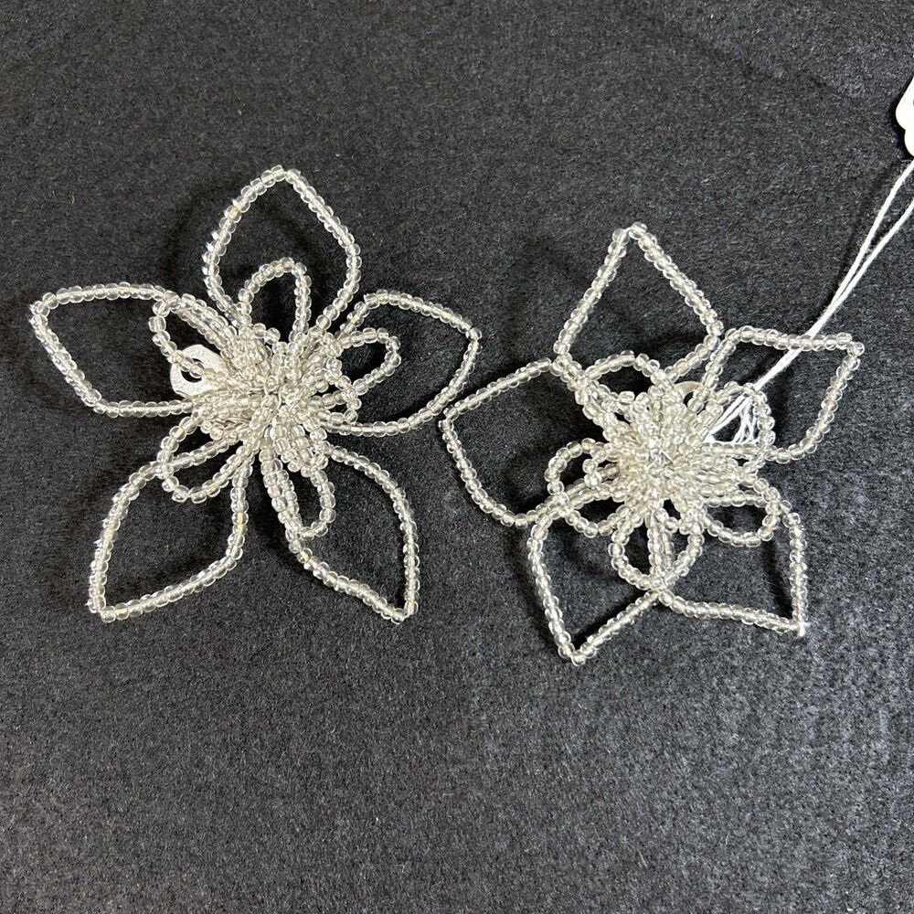 Large Star Shaped Shoe Clips Seed Bead Glittery